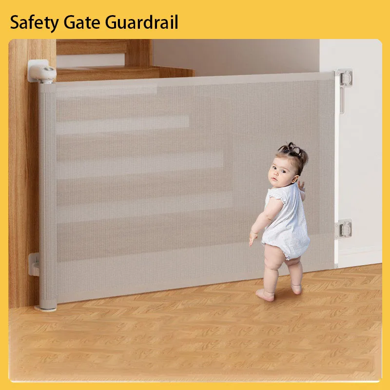 

Baby Safety Gate Barrier Retractable Door Guard Indoor Stairwell No-Drill Child Gate Safety Barrier Width: 140/180/300/500cm