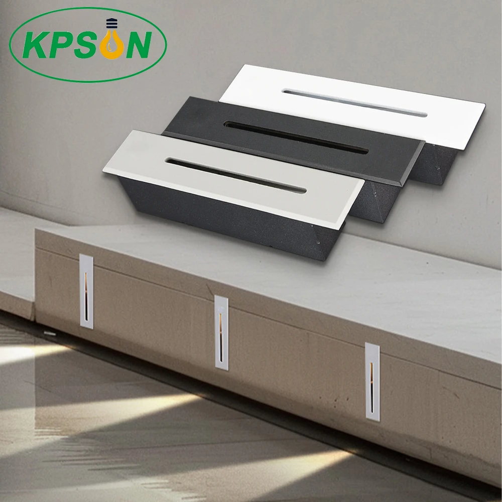 

KPSUN 3W Recessed Wall Step Lamp for Stairways, Corridors, Corners, IP65 Waterproof Garden Courtyard Path Lighting AC110 - 220V