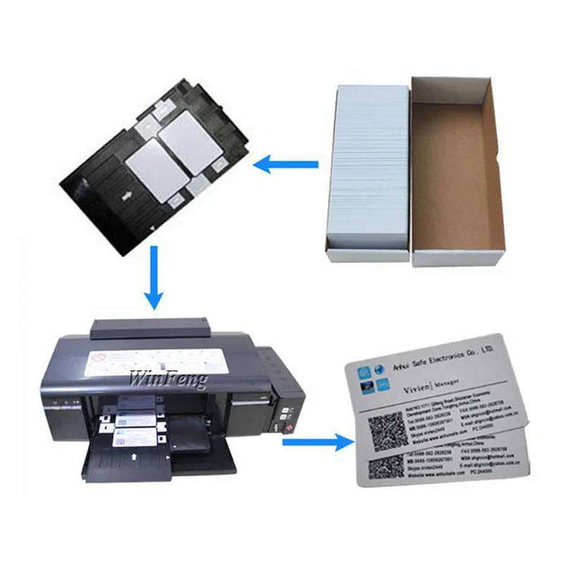 230Pcs/Lot White Inkjet Printable Plastic Card Standard Size CR80 Membership VIP Blank PVC Card for Epson L800 L805 Printer