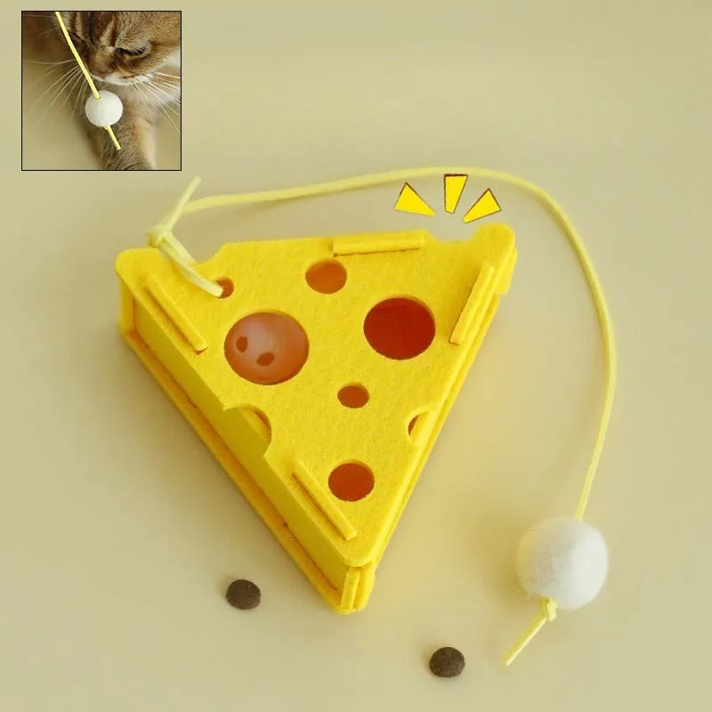 Cat Toy Puzzle Category Squeaky Teasing Interactive Kitten Toy Leakage of Food Wool Ball Chew-resistant Cat Toy