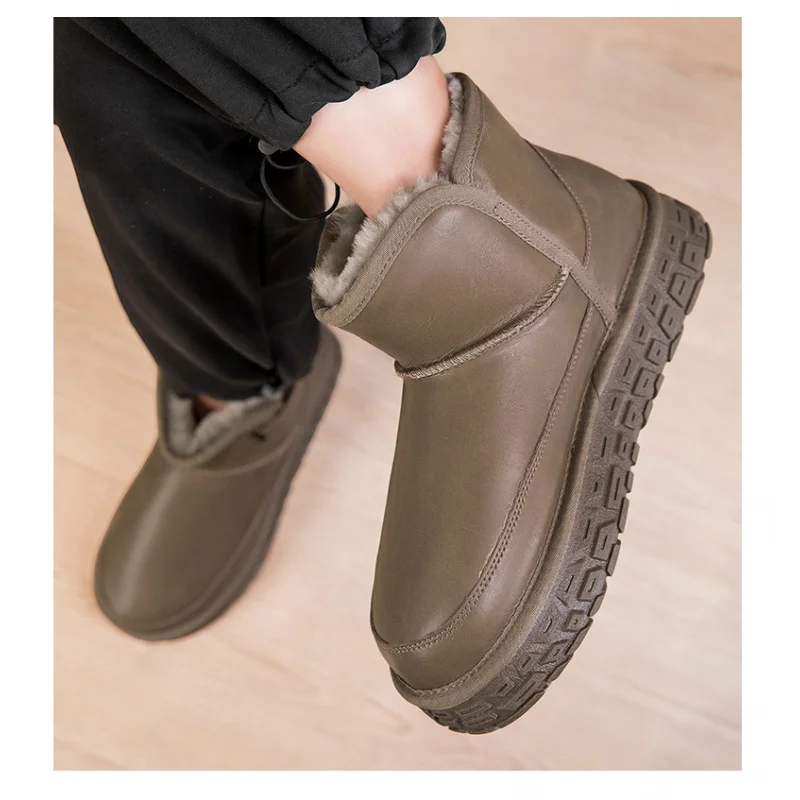 أحذية ثلج شديدة التحمل للرجال لعام 2025، أساور دافئة ونعال سميكة، مضادة للانزلاق لعيد الشكر، عصرية وسهلة التنظيف للارتداء اليومي #5