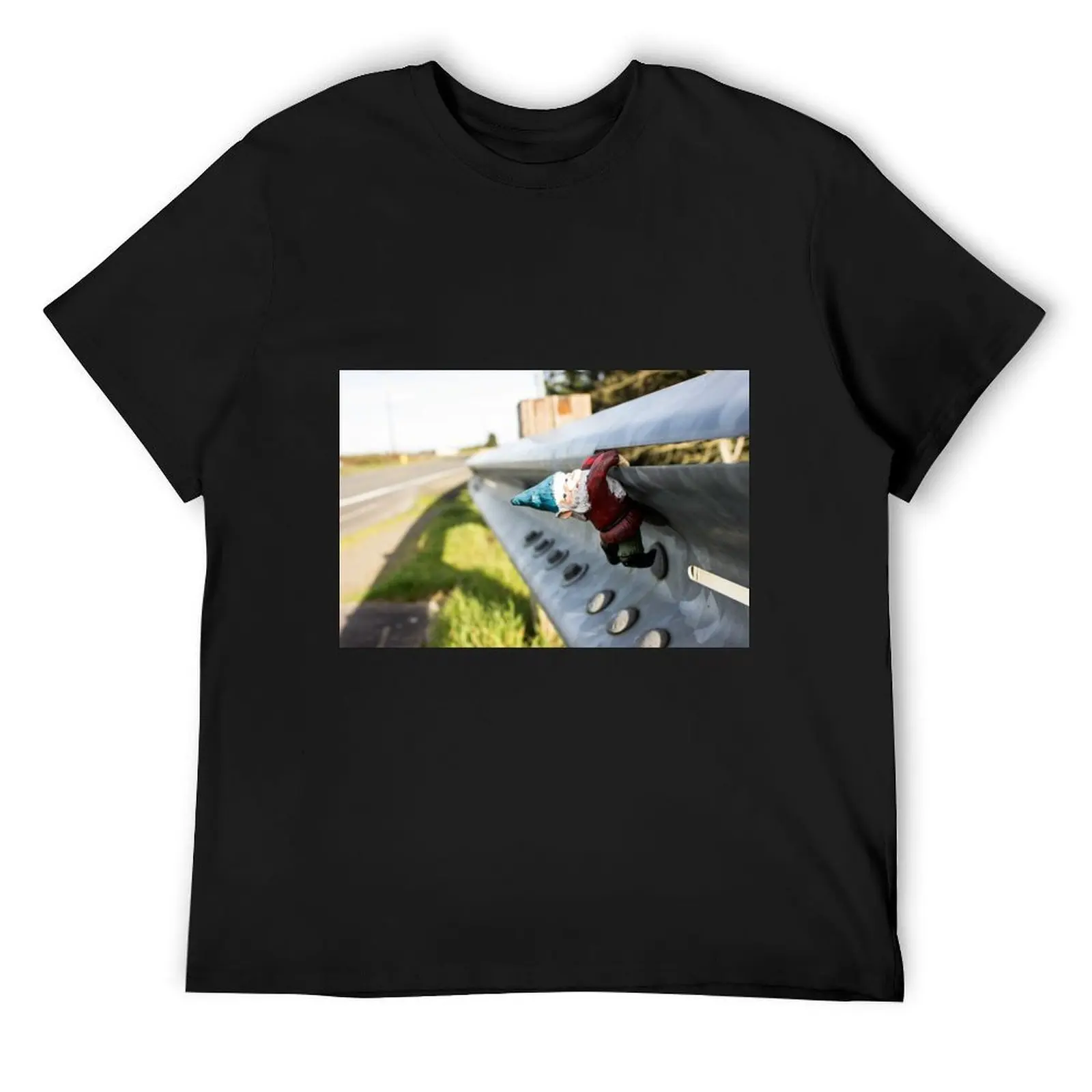 Guard Rail Gnome I T-Shirt oversizeds shirts graphic T-shirts for men cotton