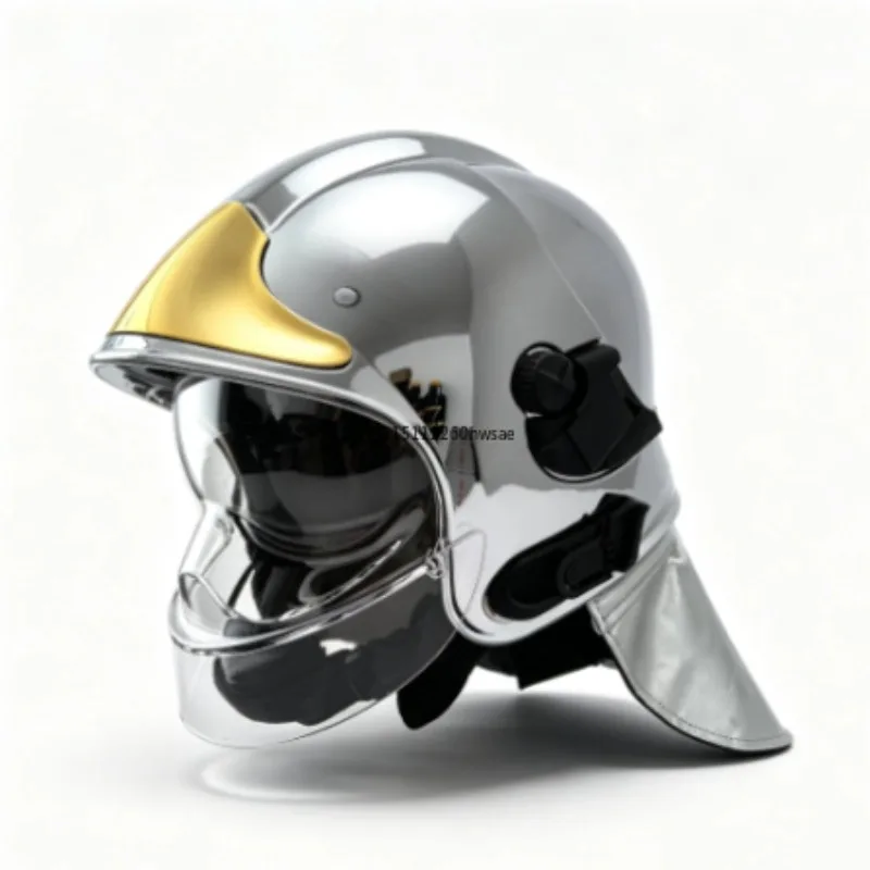 European Style Double Mirror Full Face Fire Helmet Aramid Shawl Impact Resistant 17 Uniform Type Firefighter Safety Helmet