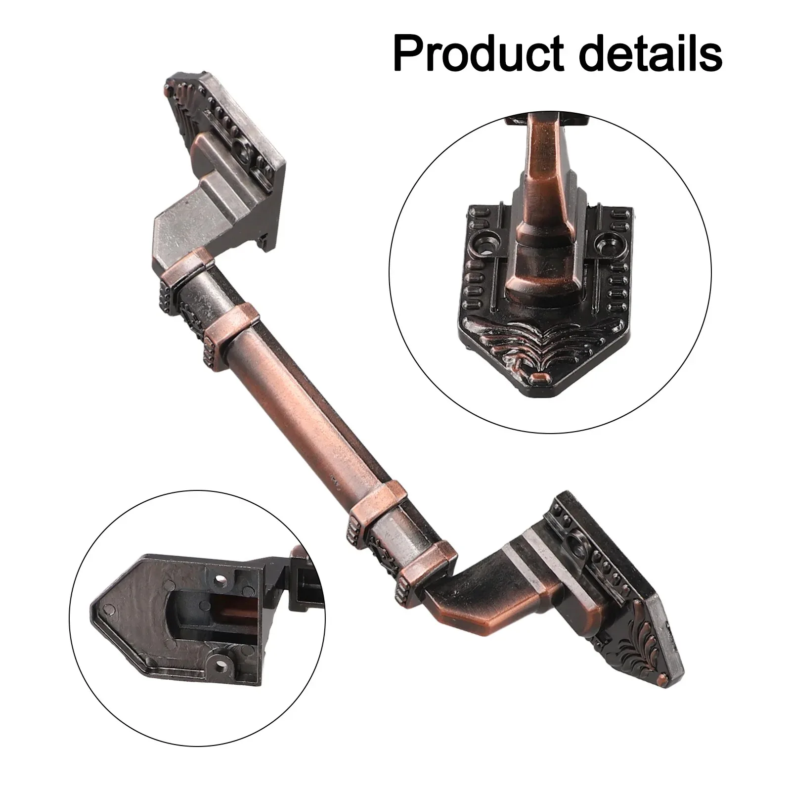 2pcs Antique Brass Recessed Metal Door Handle, Comfortable Grip, Durable Cabinet Knob, Unique Line Design, for Drawers.
