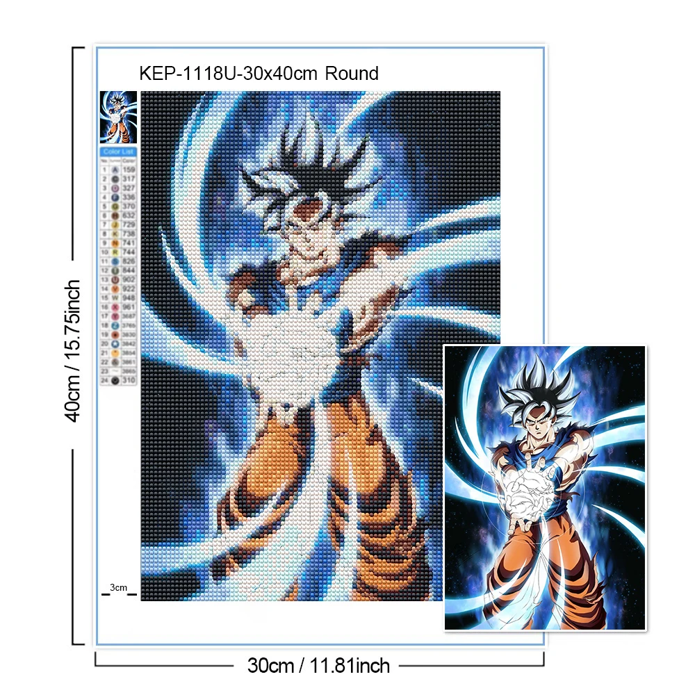 لوحة فنية ماسية غوكو 5D، مطرزة - مراجعة Resin Art Goku وسعره