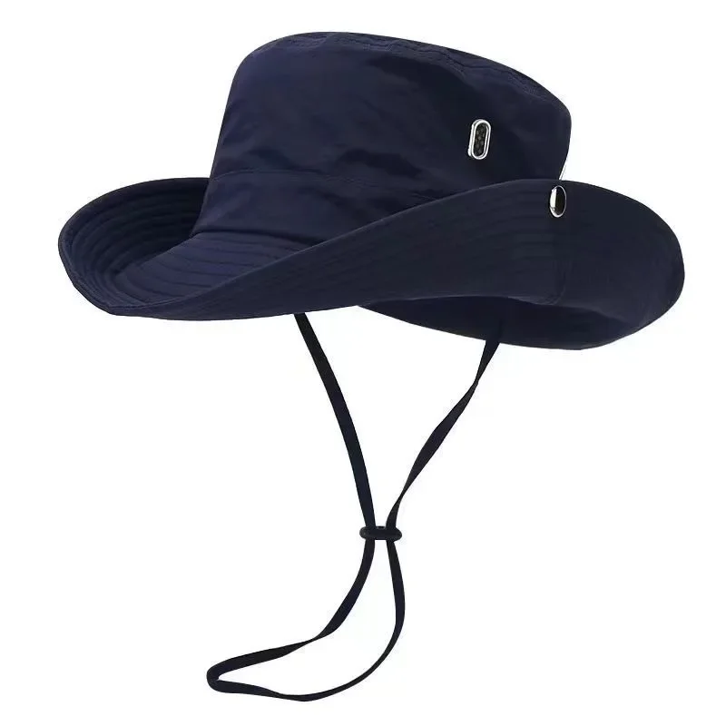 Unisex Quick Dry Bucket Hat Outdoor Sunscreen Fishing Cap with String for Hiking
