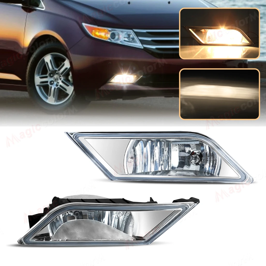 

Для Honda Odyssey 2011-2013 желтые галогенные противотуманные фары дневные ходовые огни корпус из АБС-пластика DRL автомобильные аксессуары с линзами ПК IP67