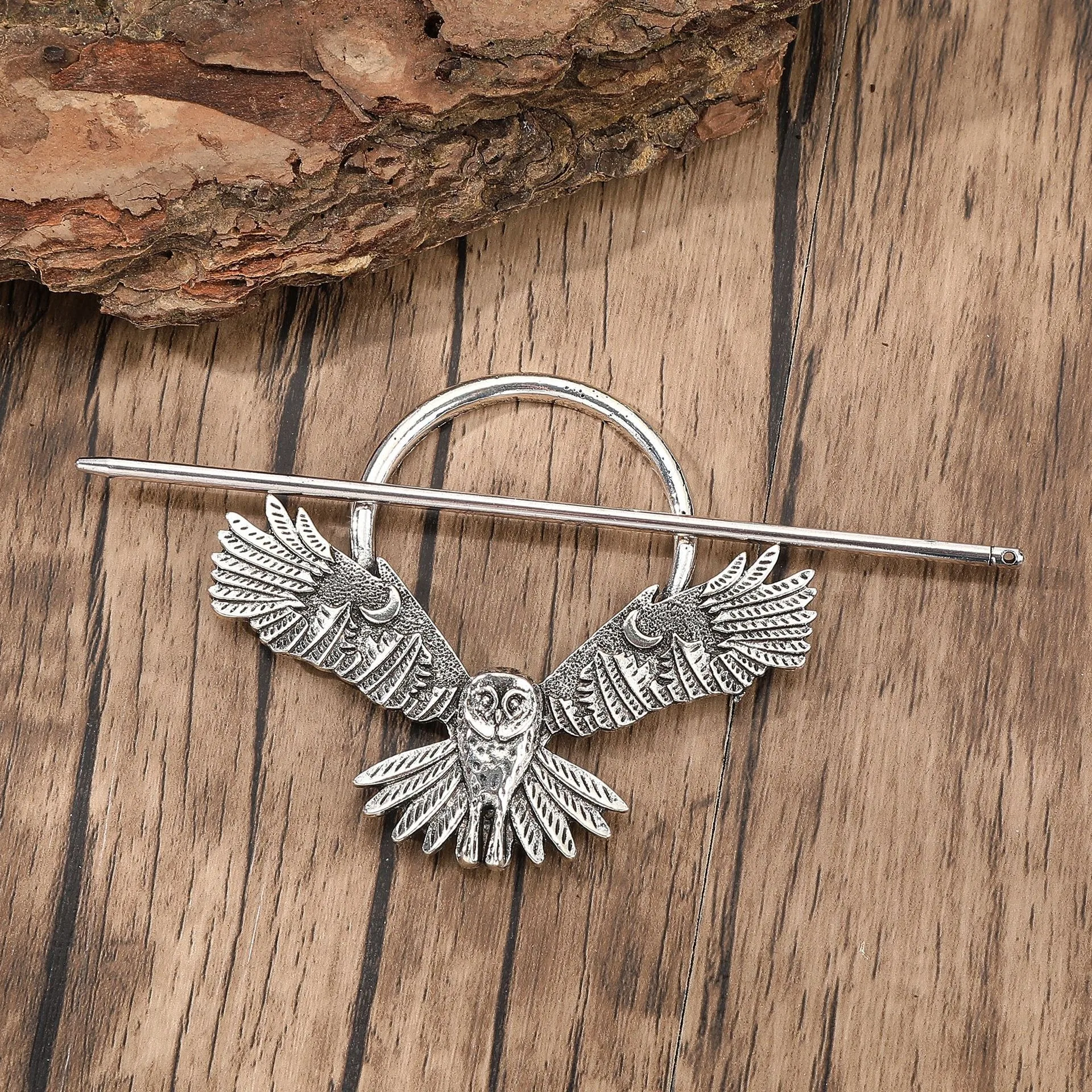 الرجعية البومة القمر مشبك شعر الأزياء مطابقة تصفيفة الشعر اكسسوارات المرأة تسريحات الشعر فايكنغ النمط النرويجي الملحقات