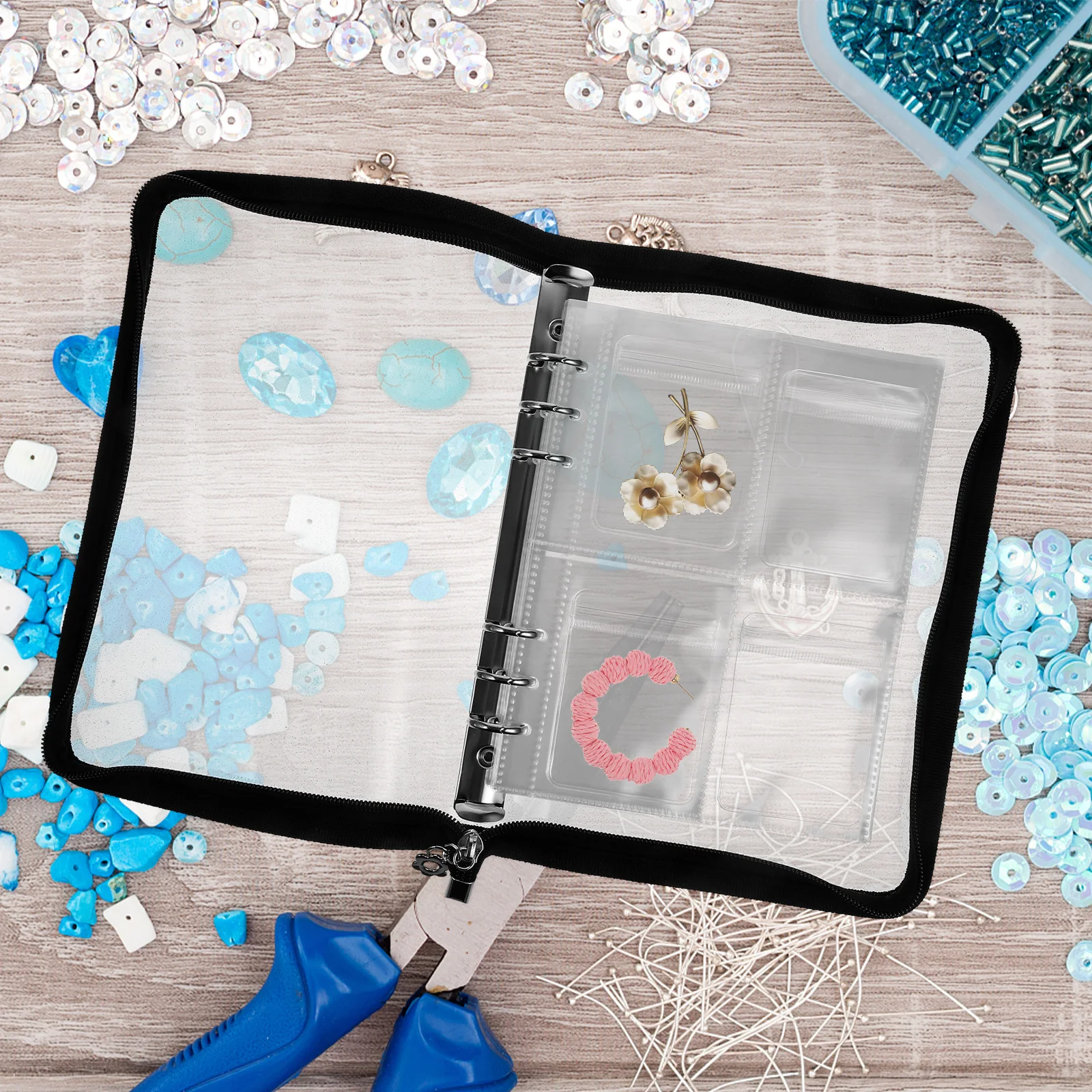

Transparent Jewelry Storage Book 20 Sheets PP Sealed Pouches for Necklaces Rings Earrings Travel Anti Oxidation Bags ganizer