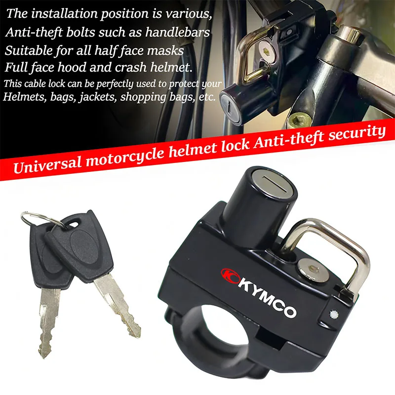 For KYMCO AK550 ST Xciting S400 i TCS DT X 360 125 350 CV3 Dink X125 X Town CT 125 Downtown125 Motorcycle Helmet Lock Anti-Theft
