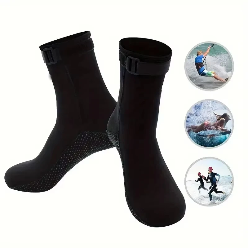 3mm Neoprene Wetsuit Water Socks Surf Beach Booties Anti-Slip Swimming Fin Sand Proof Ice Bath Warm Socks