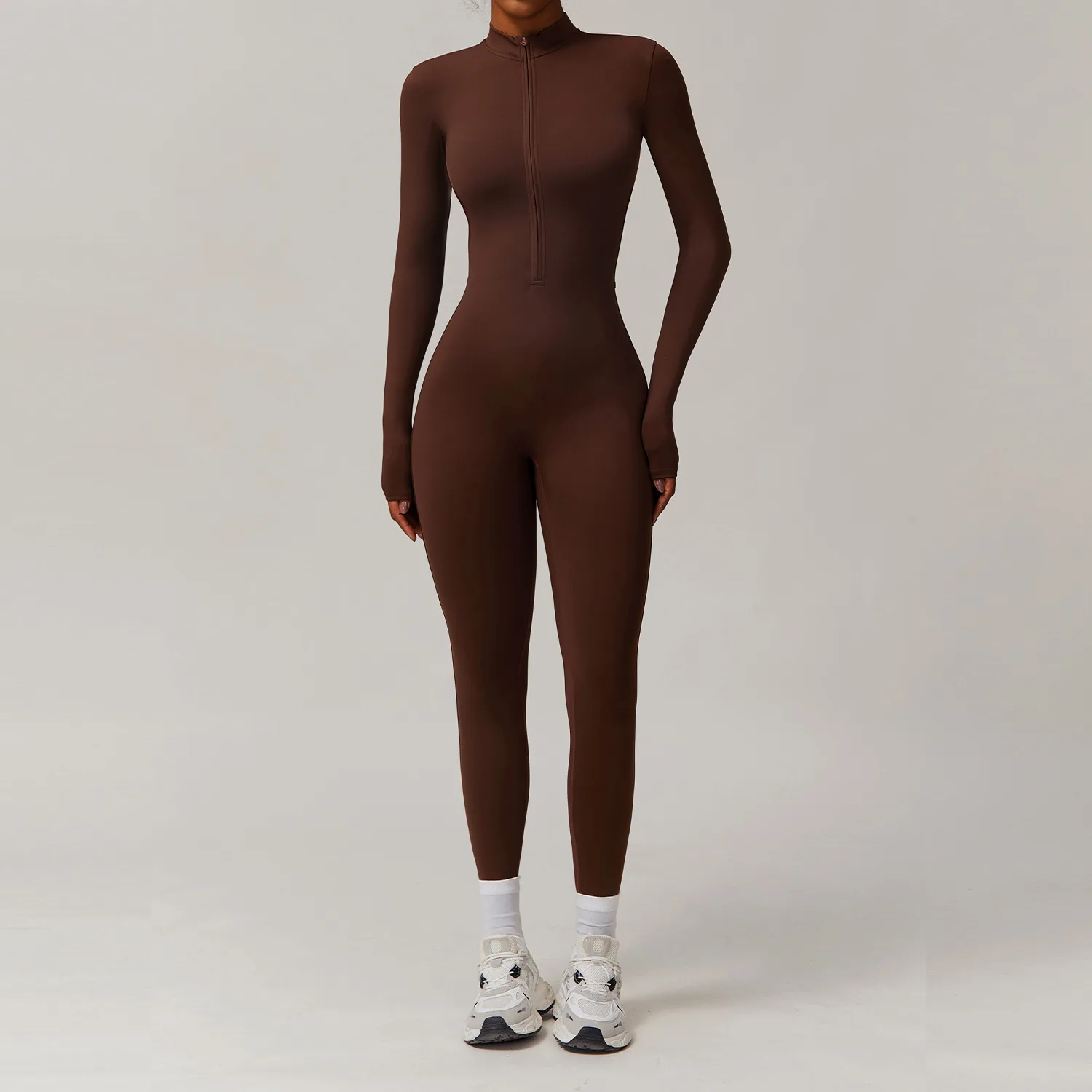 Zipper Rompers Workout Jumpsuit Sports Overalls Women Gym Clothing Running Fitness Suit Gym Tracksuit Winter Sportswear Yoga Set