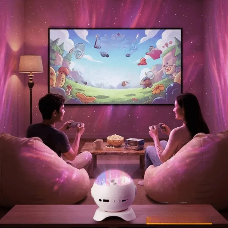 1-4PCS Aurora Bluetooth Star Projector Night Light Projection Patterns Adjustable for Home Decor Romantic Gift for Couples