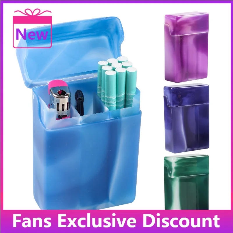 Hot Sale Random Color Cigarette Case with Compartments Portable Plastic Storage Box Container Holder Smoking Accessories