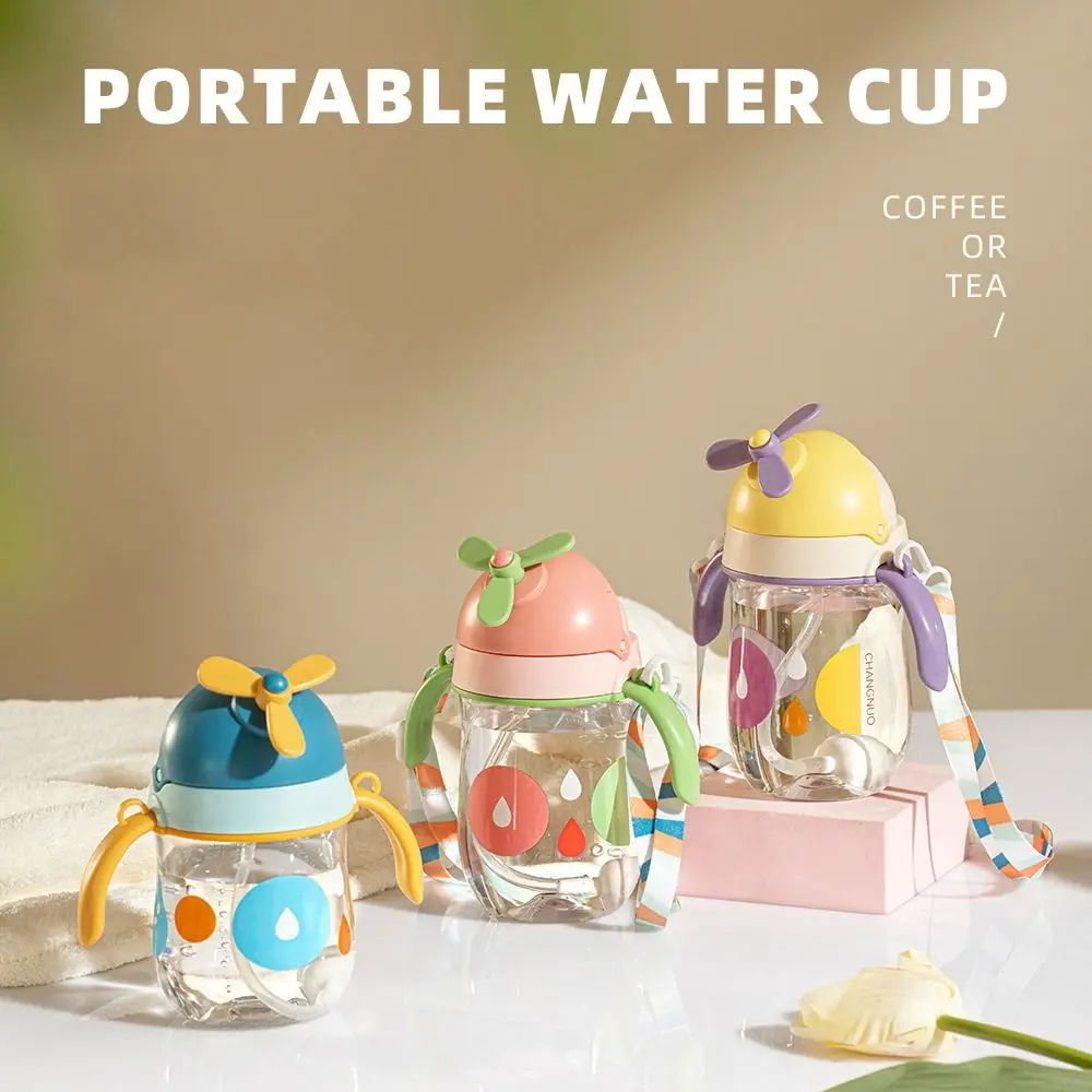 Beverage Container Children Water Bottle Drinking Water Bottle Kettle Milk Tea Cup Training Cup PC With Shoulder Strap