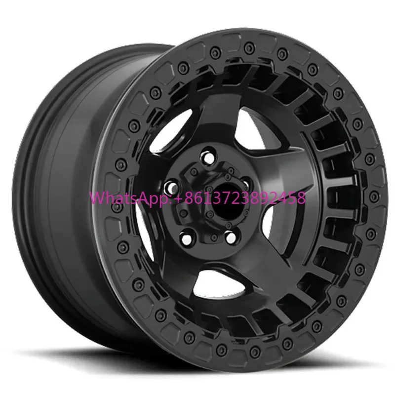 

Beadlock Wheels 15 16 17 18 19 20 21 Inch 6x139.7 Black Aluminum Negative Offset Forged Rims Alloy Wheels for Jeep Ford F150