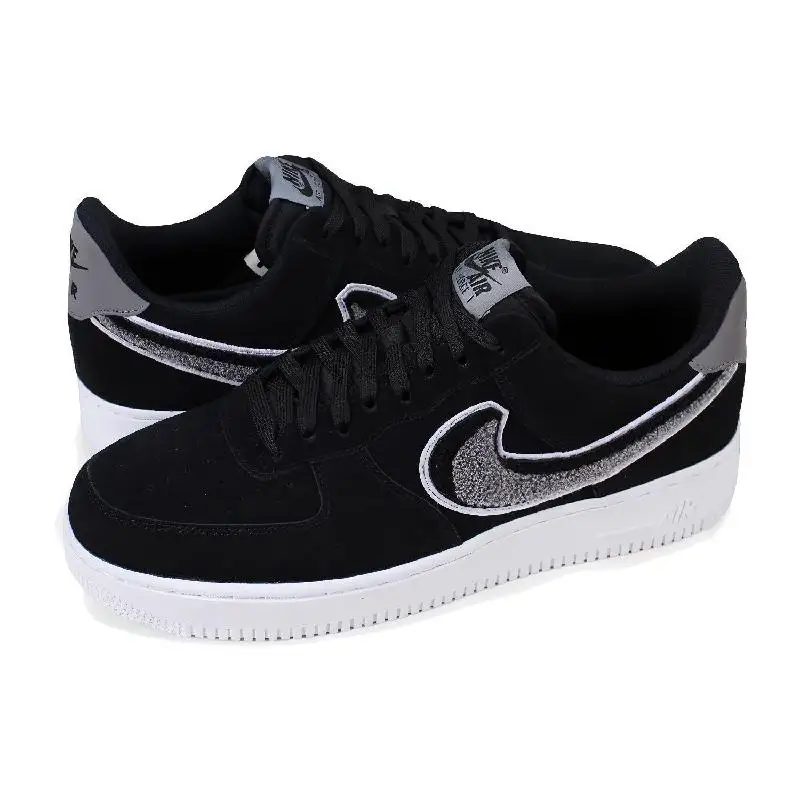 Nike Air Force 1 Low 3D Chenille Swoosh Preto Cool Grey Tênis 823511 -014