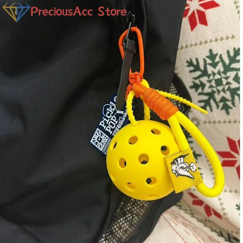 .New.Pickleball Racket Keychain Metal Sports Charm Dink Ball Pendant Colorful Hollow Design for Players Bag Party Gift Accessory
