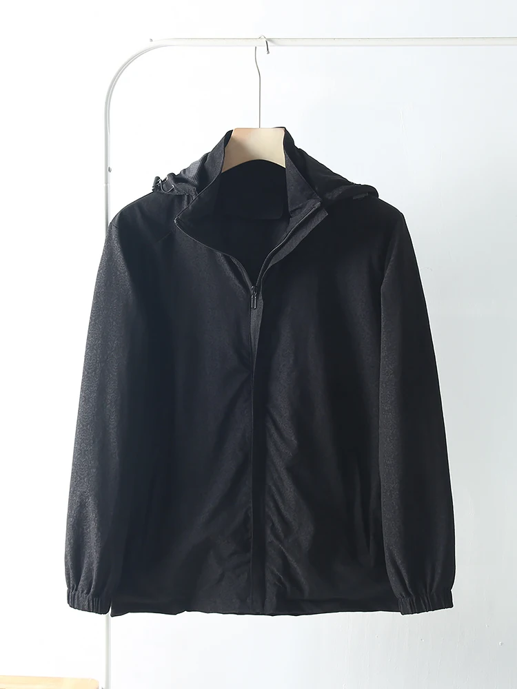 

Текстурированная куртка с узором k со съемной шляпой, повседневная уличная ветрозащитная мужская осенняя верхняя одежда свободного покроя Long Sve