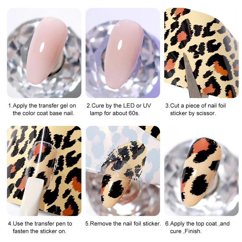 AS 15ml Transfer Foil Gel Nail Polish Soak Off Led Uv Gel Varnish Fast Dry Star Sticker Glue Stamp Gel