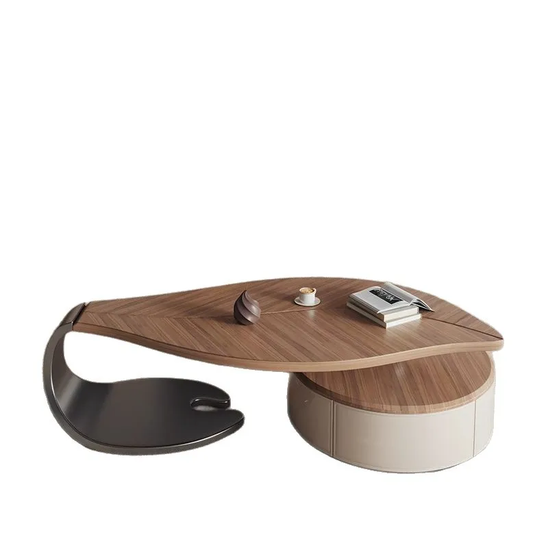 modern leaf rock slab coffee table special-shaped creative light luxury high-end living room household small apartment