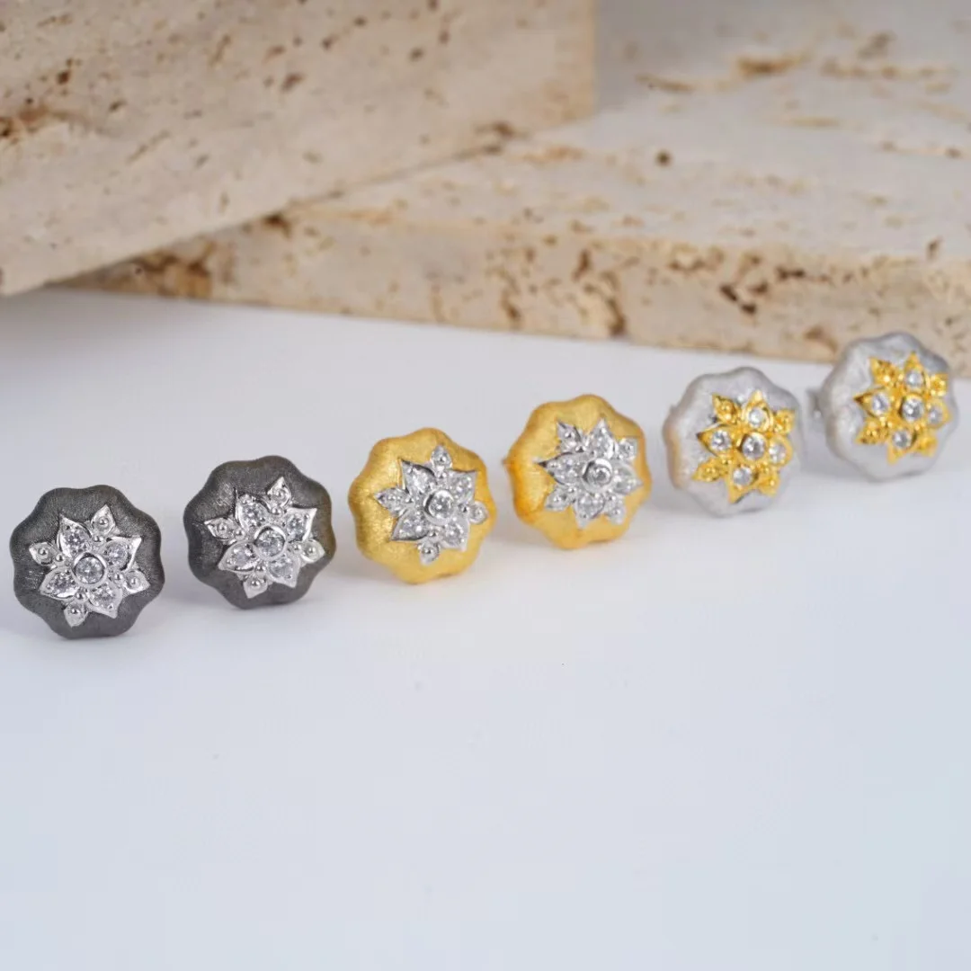 الإيطالية خمر 925 الفضة النقية والمجوهرات الذهب السداسية ريغاتو الأذن مربط للنساء الرجال الأحجار الكريمة الطبيعية الجنس الأسود أقراط