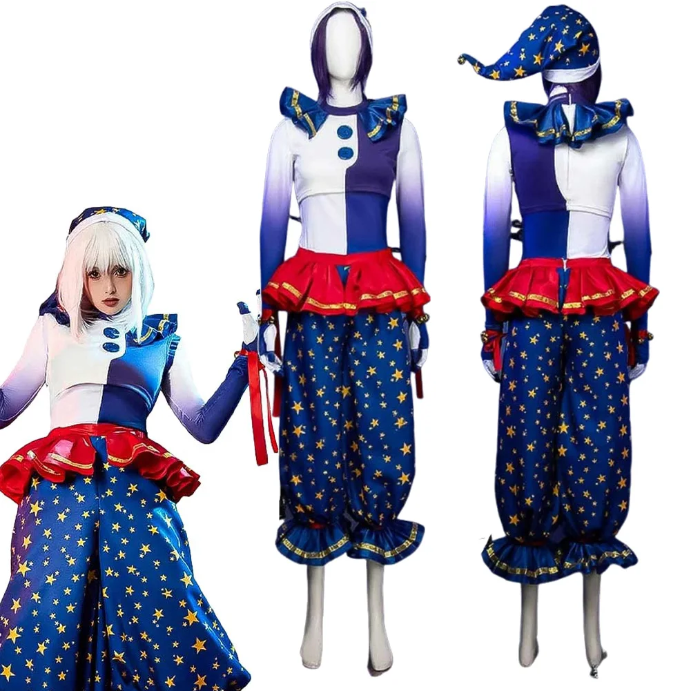 

Disguise Horror Game Bear Moondrop joker Cosplay Costume Adult Women Roleplay Outfits Halloween Carnival Party Clothing Suit