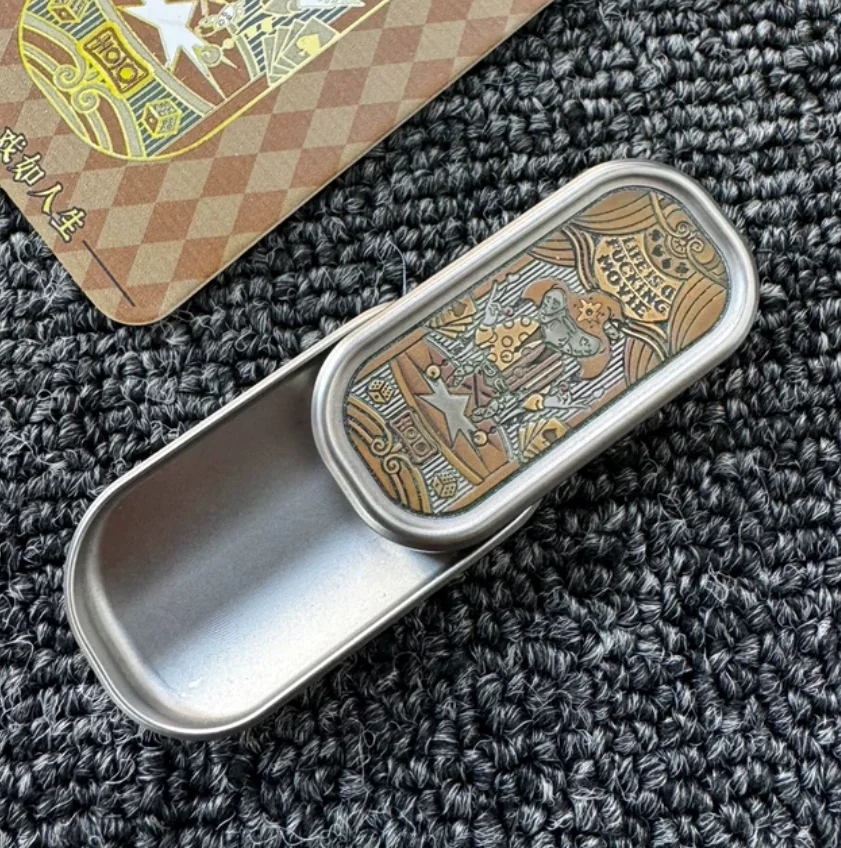 Used EDC HOLO Titanium Alloy Stress Relief Toy Pocket Toy Fidget Slider Decompression Toy For Adult