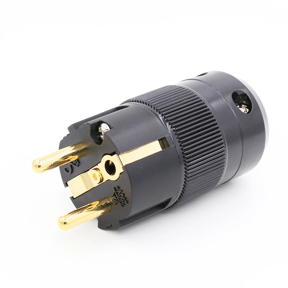 2 قطعة عالية الجودة مرحبا نهاية الصوت مرحبا نهاية 24 كيلو مطلية بالذهب/الروديوم مطلي Schuko الاتحاد الأوروبي قابس طاقة لتقوم بها بنفسك كابل الطاقة الرئيسي