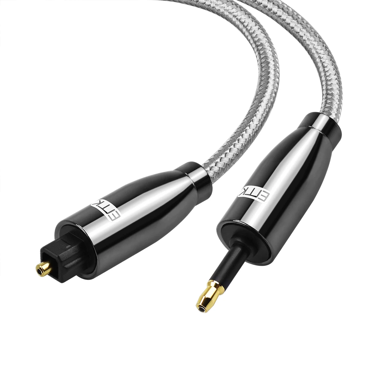 EMK-Cable óptico 3,5 Mini Toslink a Toslink, SPDIF Cable Digital, Cable de Audio óptico de fibra para amplificador, barra de sonido de TV, Xbox, PS4