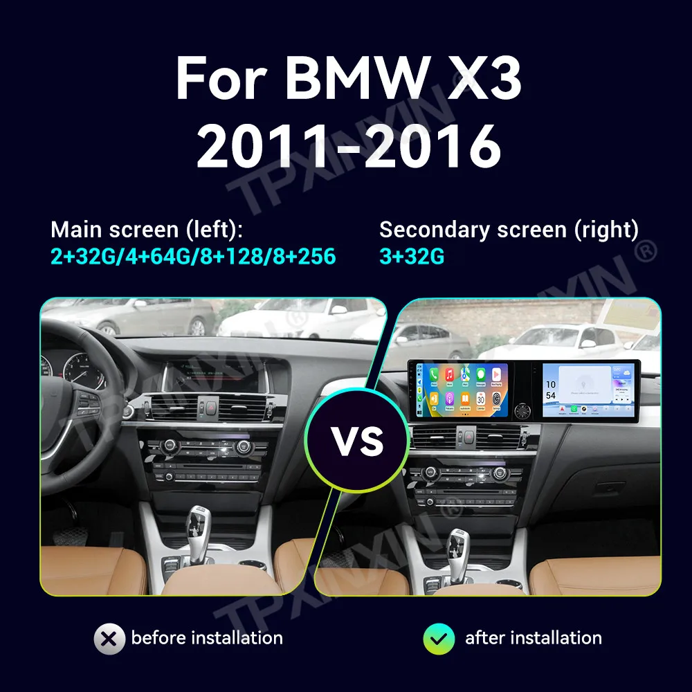 

Dual 10.1 Inch Touch Screen For BMW X3 X4 F25 F26 2011-2016 Car Multimedia player Stereo Radio Receiver 4G CIC NBT Car Radio