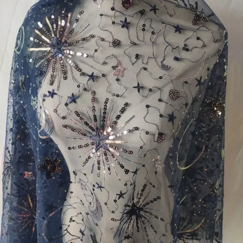 tecido-de-tule-com-lantejoulas-e-bordados-de-estrelas-e-lua-em-3-cores-azul-marinho-rosa-e-dourado-para-casamento-tiara-e-outros-usos-com-51-polegadas-de-largura