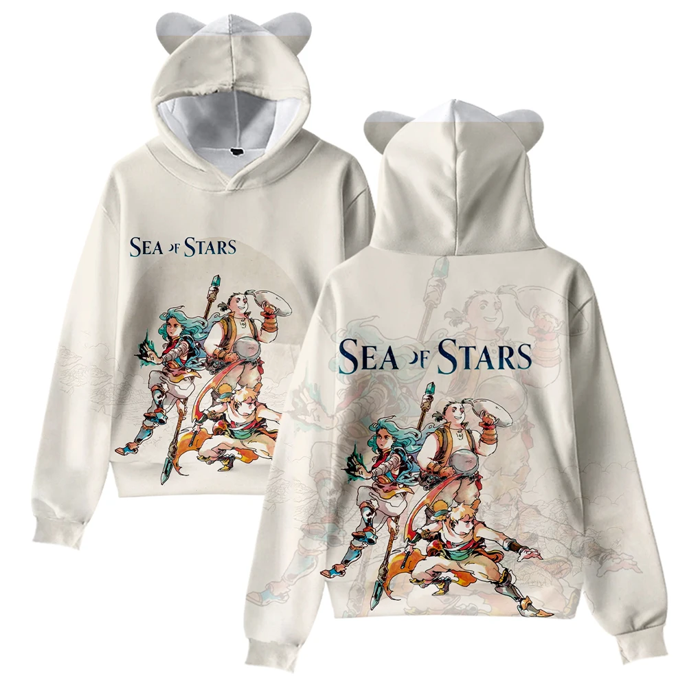 

Sea of Stars Cat Ear Hoodie Women Men Long Sleeve Sweatshirt Casual Cute Pullover Clothes