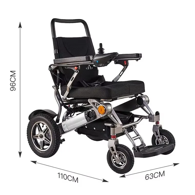 Remote Control 500W Aluminum Alloy Foldable Electric Wheelchair Portable Lithium Batter Reclining Folding Power Wheelchair