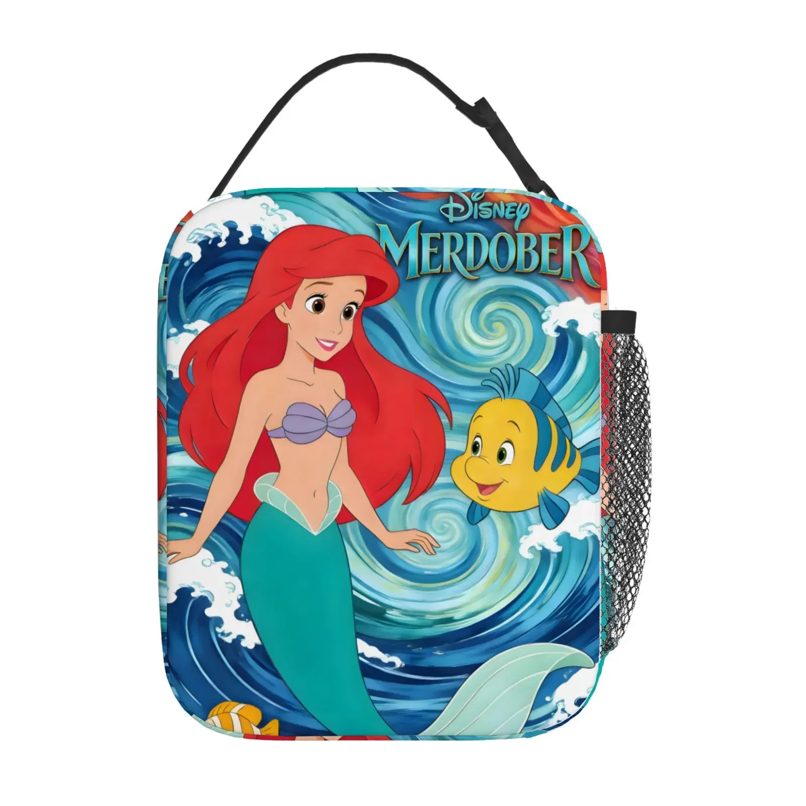 

1pc little mermaid Ariel theme printed lunch bag, portable portable meal bag, commuting, picnic