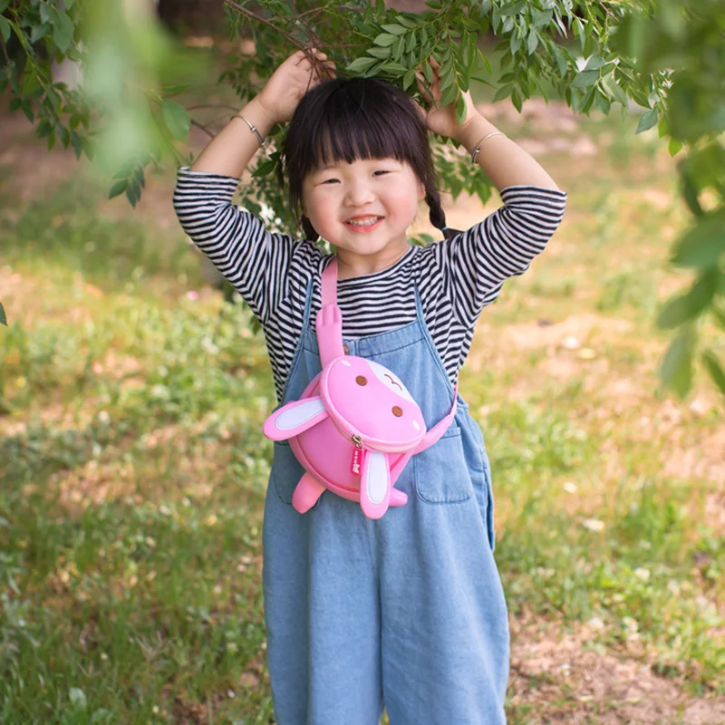 Mini bolsos cruzados para niños, riñonera pequeña Kawaii, zorro, León, conejo, niños de 1 a 5 años, a estrenar