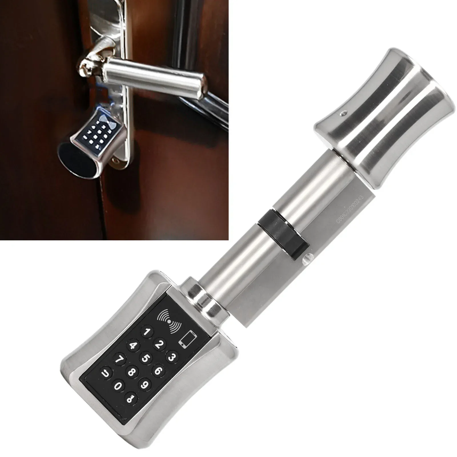 

Smart Electric Door Lock APP/Password/Card Unlock Keyless Anti-theft Door Stainless Steel Coded Lock for 40-100mm Thickness Door