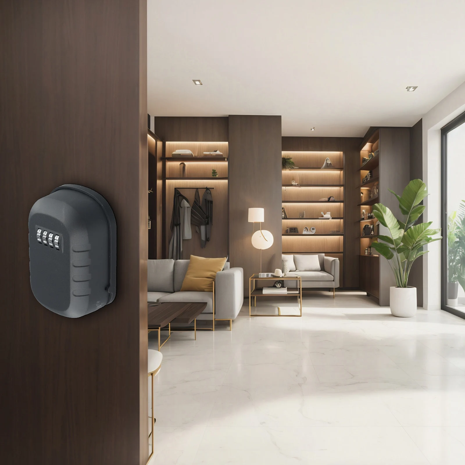 

4 Digit Combination Key Lock Box for Indoor Outdoor Use Sturdy Aluminum Alloy Construction Secure Storage Solution