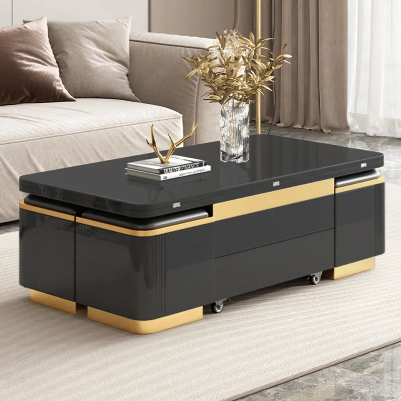 Black Metal Coffee Table Trau Luxury Living Room Design Mobile Side Table Nordic Modern Mesita Auxiliar Furniture For Home