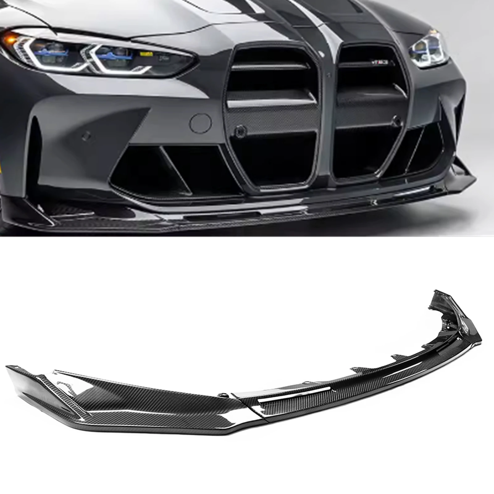 

Front Bumper Spoiler Lip For BMW 3/4 Series G80 M3 G82 M4 2021-2022 Real Dry Carbon Fiber Car Lower Splitter Protection Body Kit