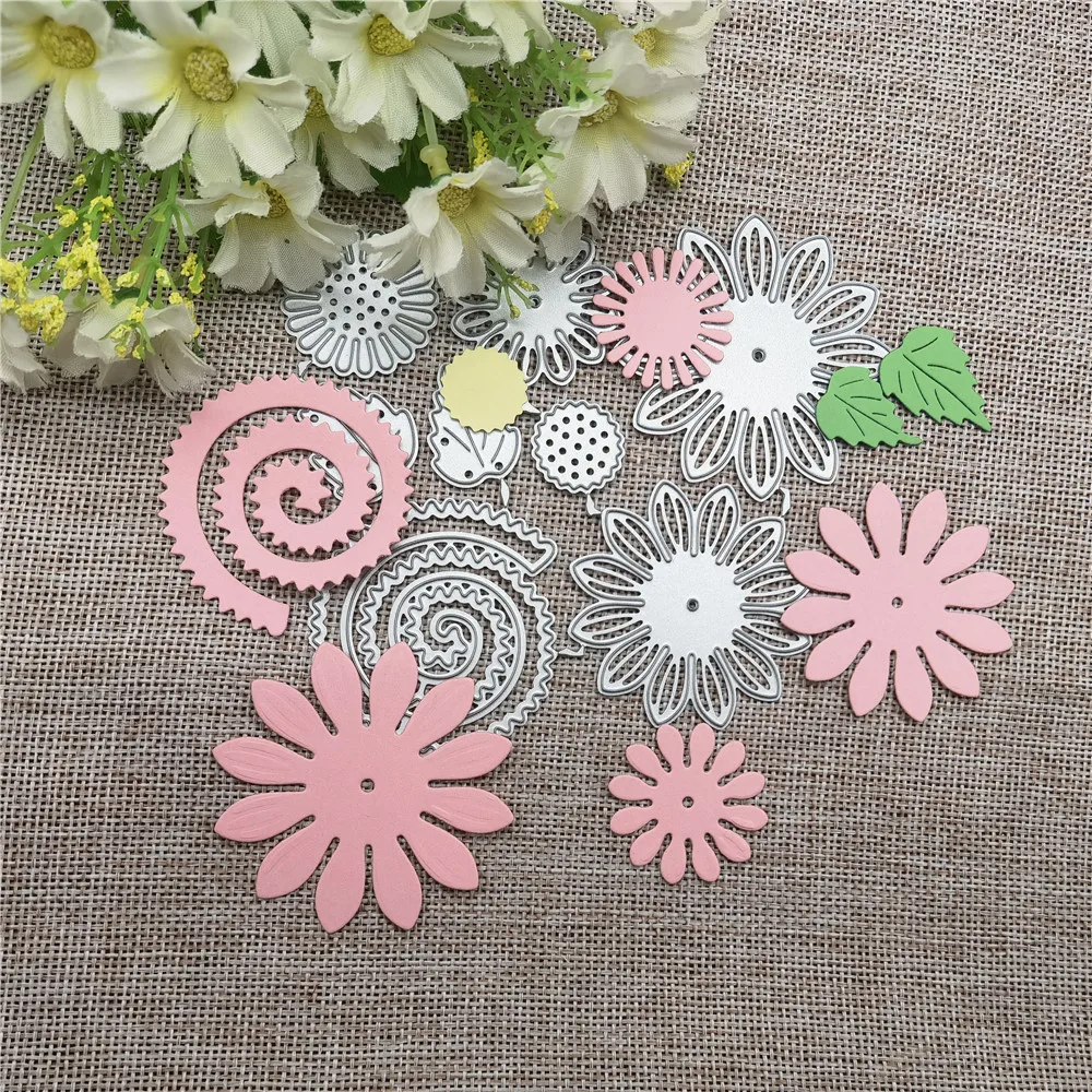 Flowers Leaves Floral background Metal Cutting Dies Stencils For DIY Scrapbooking Decorative Embossing Handcraft Template