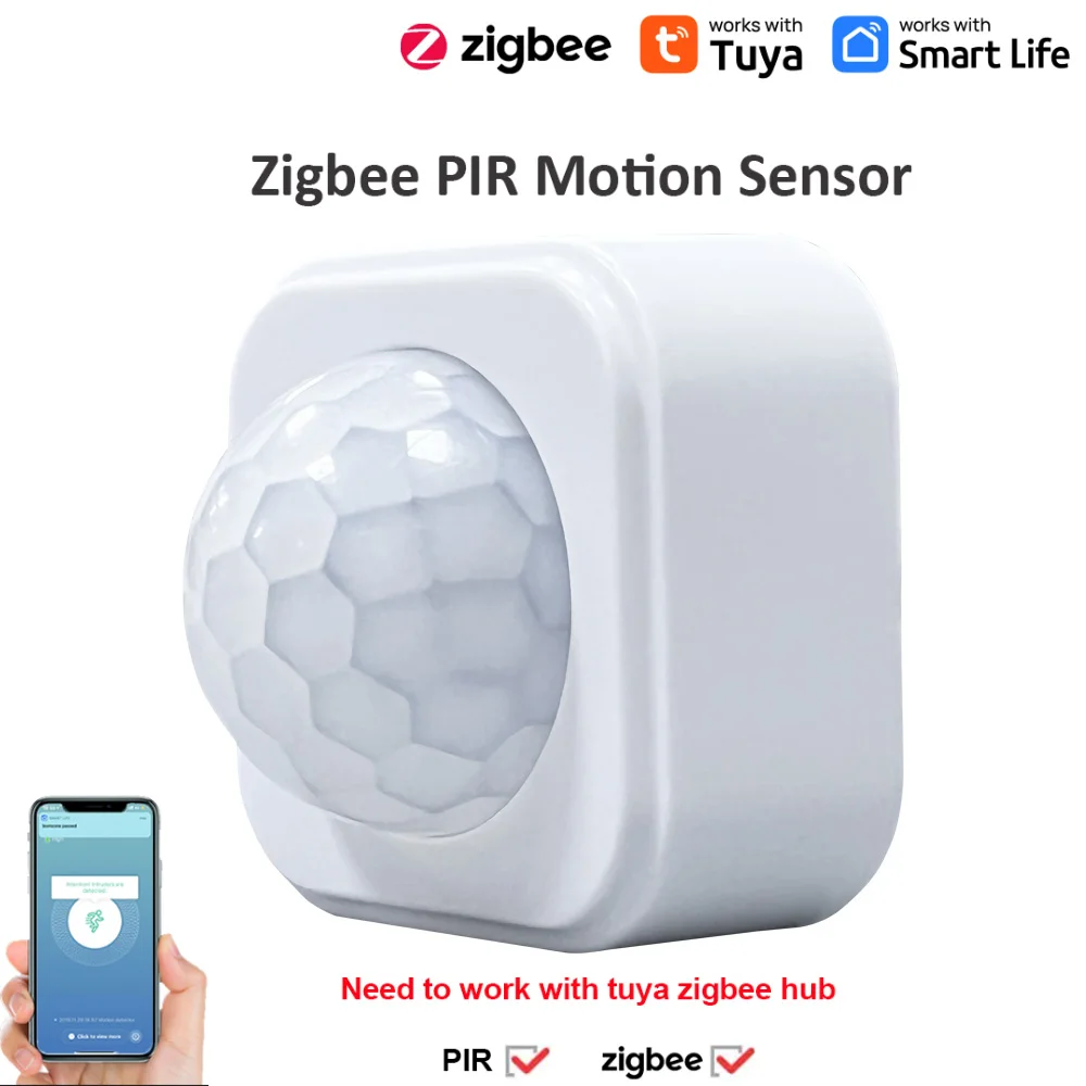 Zigbee Human PIR Motion Sensor Detector Security Smart Life Tuya Zigbee Movement PIR Detector Needs Zigbee Gateway/Hub