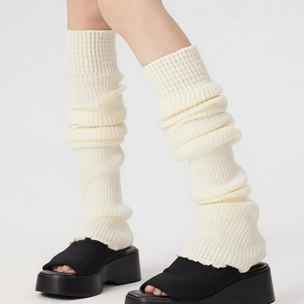

JK Knitted Warm Leg Warmers Solid Color Over Knee Tube Ballet Yogurt Leg Cover Thick Long Leg Sock Winter