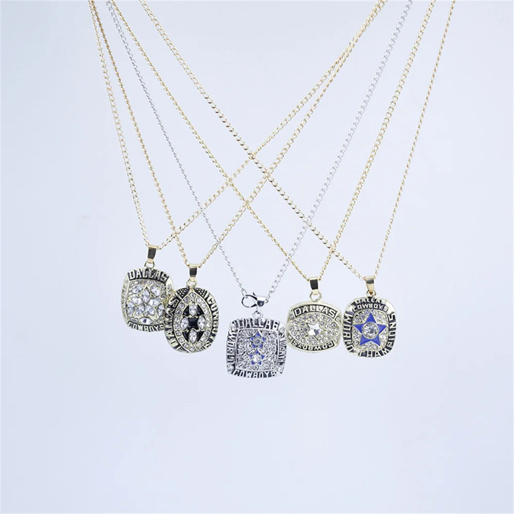 Gold Rugby Championship Necklace Gift Fans' Favorite Ring Accessory for Winner Championship Necklace Collectible Gift