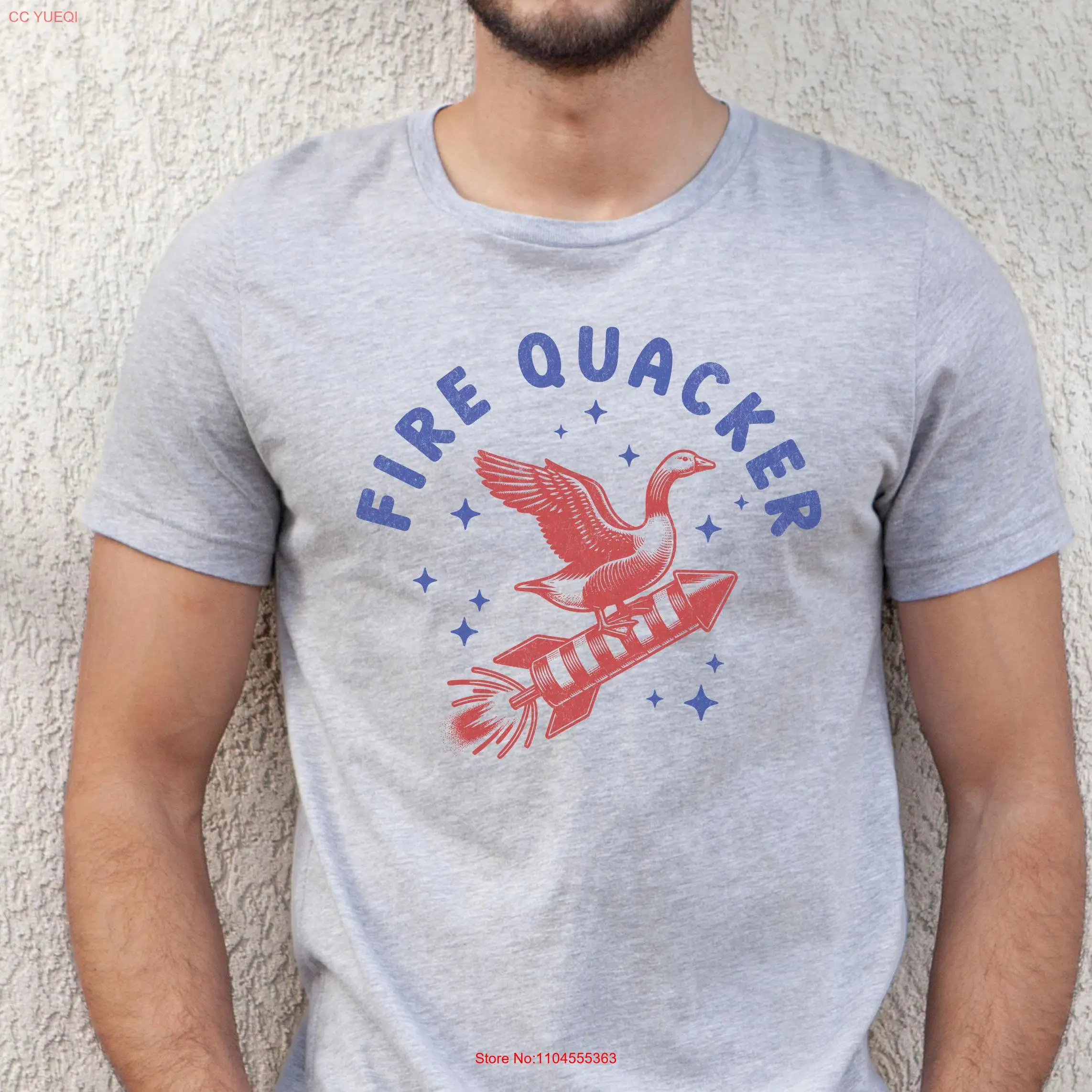 Fire Quacker T Shirt Funny 4th of July Firecracker Fireworks shirts Dad Jokes USA America Punny long or short sleeves