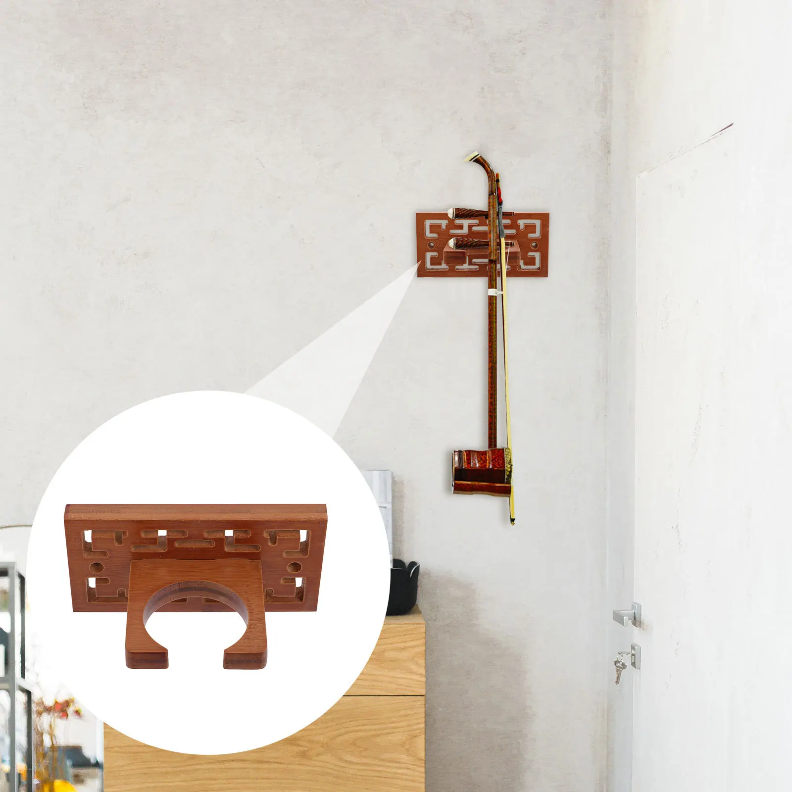 

1Set Ukulele Erhu Cucurbit Flute Wooden Wall Hook Instrument Hanger Stable Storage Home Office Decoration Cucurbit Flute Hook