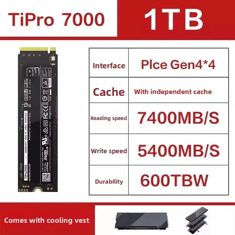 TiPro7000 Almacenamiento Yangtze SSD para computadora portátil M2 de 1/2 TB