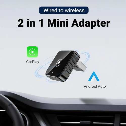 Imagen 2 del producto XUDA 2 en 1 AI Box Mini adaptador cableado a Carplay inalámbrico y Android Auto Compatible con 99% de coches Plug and Play WiFi Smart Dong