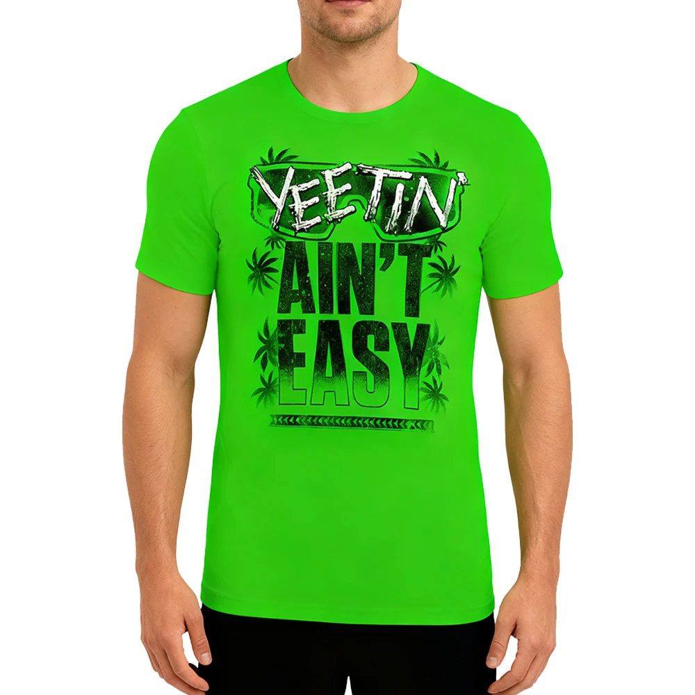 Jey Uso Yeetin' Ain't Easy camiseta cuello redondo manga corta deporte verde camiseta mujeres hombres ropa de calle al aire libre Tops