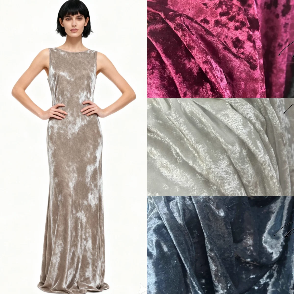 Solid color elastic diamond velvet gold wire ice flower velvet fabric sewing dress cheongsam pants set curtain sofa cover fabric